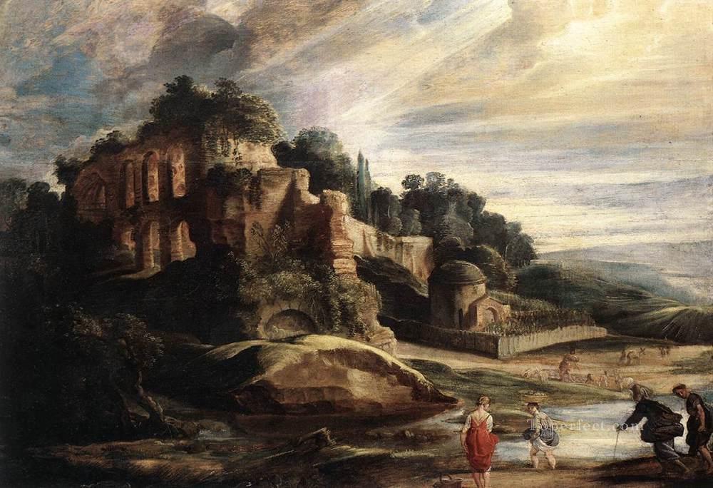 Landscape with the Ruins of Mount Palatine in Rome Baroque Peter Paul Rubens Oil Paintings